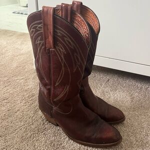 Vintage Frye USA Billy 2320 Maroon Brown Leather Western Boots Men’s 8.5